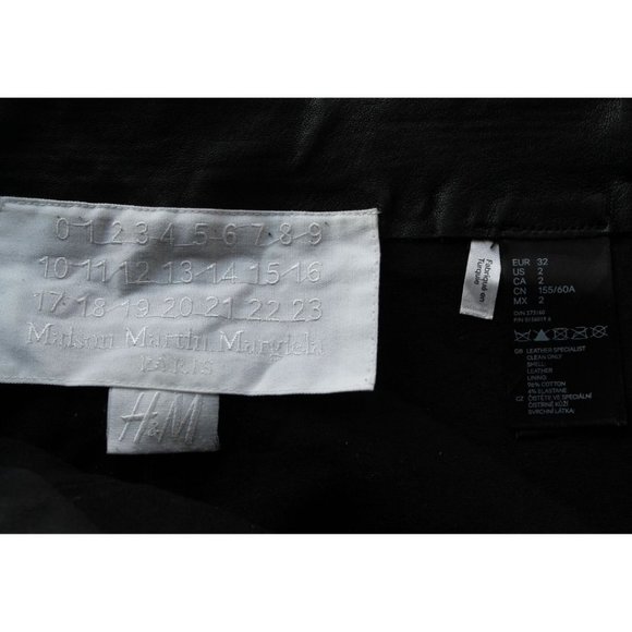 Maison Martin Margiela Pour H&M Leather Black Leggings Drainpipe Trousers - Picture 11 of 11